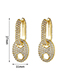 Fashion Gold Gold-plated Copper Inlaid Zirconium Pig Nose Ear Ring