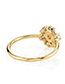 Fashion Blue Two-tone Flower Ring With Gold-plated Copper And Zirconium