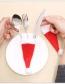 Fashion Red Flannel Christmas Knife And Fork Set