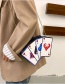 Fashion Playing Card Pattern Contrasting Color Playing Card Tower Dollar Motif Crossbody Bag