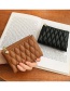 Fashion Brown Lingge Embroidery Thread Short Wallet