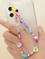 Fashion Color Christmas Soft Clay Five-pointed Star Rainbow Beaded Mobile Phone Chain