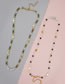 Fashion 1# Rhombus Crystal Beaded Letter Necklace