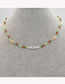 Fashion 1# Rhombus Crystal Beaded Letter Necklace
