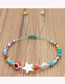 Fashion Color Acrylic Five-pointed Star Eyes Rice Beads Beaded Bracelet