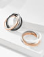 Fashion White Ceramics + Titanium Steel Titanium Steel Three-ring Interlocking Ring