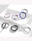 Fashion Steel+blue Titanium Steel Double Ring Plain Ring Cross Ring