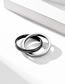 Fashion Steel+grey Titanium Steel Double Ring Plain Ring Cross Ring