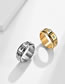 Fashion Gold Color Titanium Steel Rotating Arabic Numeral Ring
