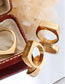 Fashion Gold Color Titanium Steel Smooth Rectangular Engraved Ring