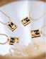 Fashion Gold Coloren Necklace 40+5cm Titanium Steel Printed Square Necklace