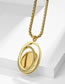 Fashion Gold Color+pl001 3mm*60cm Titanium Steel Oval Orbital Geometric Necklace