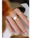 Fashion Steel Color Titanium Steel Gold-plated Hollow Honeycomb Open Ring