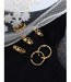 Fashion Gold Color Titanium Steel Gold-plated Hollow Honeycomb Open Ring