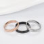 Fashion Rose Gold Color Titanium Steel Bevel Bead Sand Ring