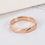 Fashion Rose Gold Color Titanium Steel Bevel Bead Sand Ring