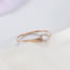 Fashion Rose Gold Color Titanium Steel Gold Plated Geometric Ring With Diamonds