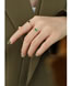 Fashion Green Zircon Titanium Steel Inlaid Square Zirconium Tassel Ring