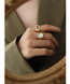 Fashion Gold Coloren Thread Ring Titanium Steel Threaded Hollow U-shaped Knotted Ring