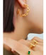Fashion Pair Of Steel Earrings Titanium Steel Gold-plated Chain C-shaped Earrings