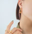 Fashion Pair Of Gold Coloren Earrings Titanium Steel Gold Plated Chain C-shaped Earrings