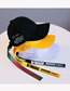 Fashion Yellow And Black Long Strap Yellow Hat Letter Long Strap Soft Top Baseball Cap