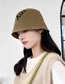 Fashion Khaki Letter Embroidery Dome Split Fisherman Hat