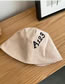 Fashion Khaki Letter Embroidery Dome Split Fisherman Hat