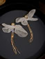 Fashion Gold Organza Bow Pearl Tassel Earrings