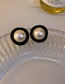 Fashion White Geometric Acrylic Button Pearl Stud Earrings