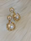 Fashion Gold Alloy Diamond Square Pearl Stud Earrings