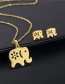 Fashion Gold Color Stainless Steel Elephant Necklace And Earring Set