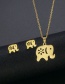 Fashion Gold Color Stainless Steel Elephant Necklace And Earring Set