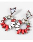 Fashion Red Alloy Diamond Resin Geometric Earrings
