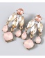Fashion Pink Alloy Inlaid Multi-layer Diamond Geometric Stud Earrings