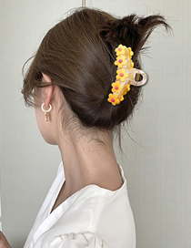 Fashion Yellow Acrylic Five-flower Clip