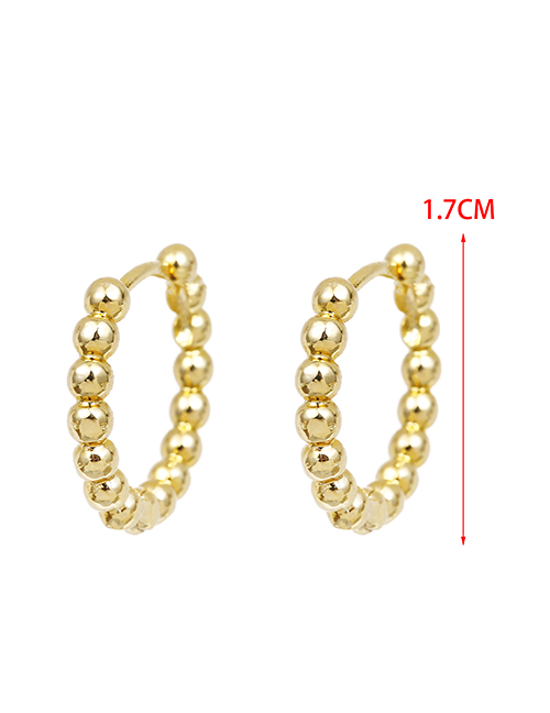 Fashion Gold Copper Round Bead Earrings