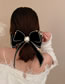 Fashion Red Wine Velvet Diamond-studded Pearl Bow Hairpin