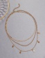 Fashion Gold Metal Multilayer Star Necklace