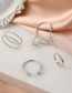 Fashion Silver Metal Geometric Hollow Ring Set