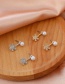 Fashion Silver Alloy Diamond Flower Pearl Stud Earrings