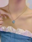 Fashion A Blue Necklace Metal Oil Drop Love Heart Checkerboard Necklace