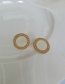 Fashion Gold Alloy Pearl Geometric Round Stud Earrings