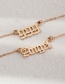 Fashion Gold Alloy Alphanumeric Double Layer Necklace