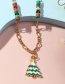 Fashion Elk Alloy Christmas Tree Rice Bead Beaded Elk Bell Necklace