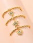 Fashion Gold Copper Inlaid Zirconium Five-pointed Star Eye Twist Chain Bracelet
