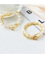 Fashion Gold Copper Inlaid Zirconium Pearl Beaded Round Bracelet