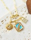 Fashion Gold Copper Inlaid Zirconium Eye Irregular Pin Buckle Necklace