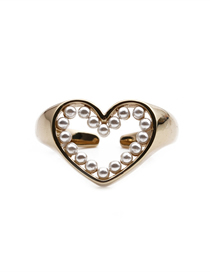 Fashion 1# Copper Plated Real Gold Heart-shaped Open Ring