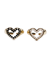 Fashion 2# Copper Plated Real Gold Heart-shaped Open Ring